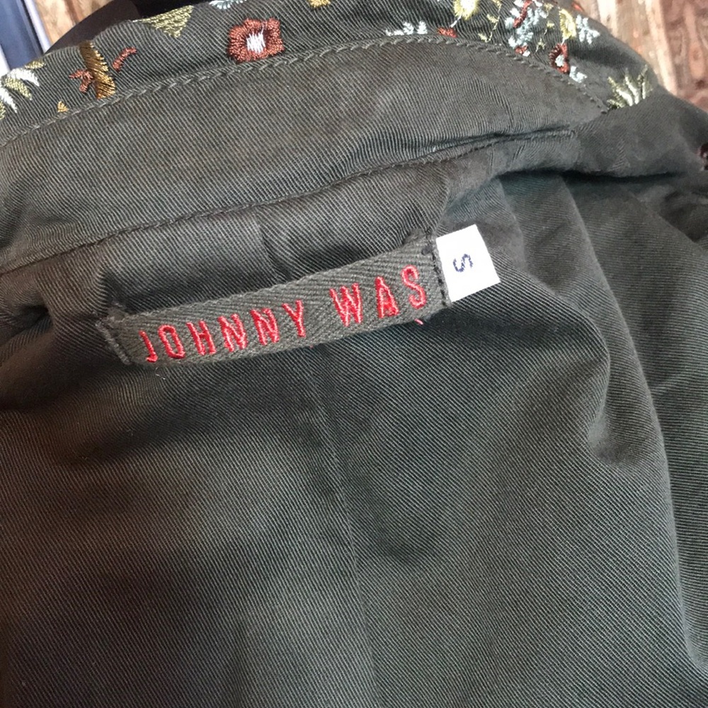 Johnny Was Green Paisley Long Coat - Picture 5 of 6